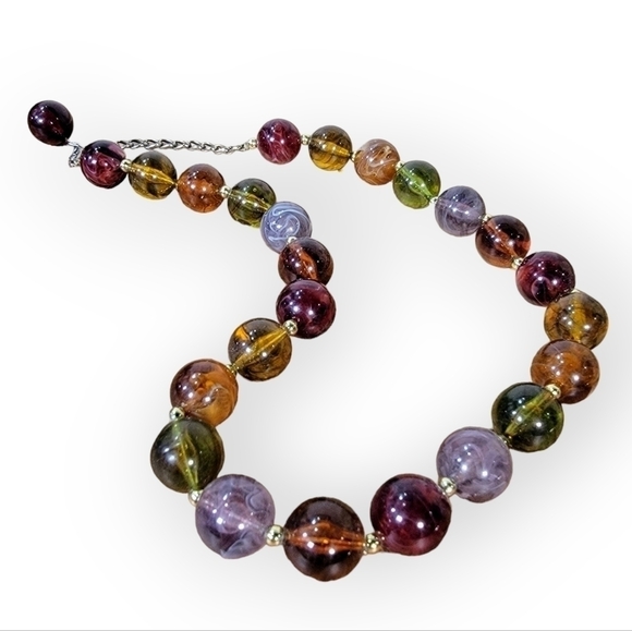 Jewel tone multi color necklace - Picture 13 of 14